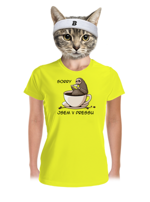 V pressu dámské sportovní tričko Neon Yellow