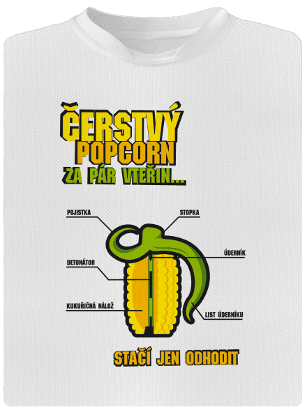 Čerstvý popcorn dětské sportovní tričko White