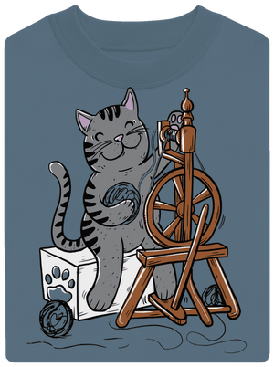 Kočka přede unisex mikina bez kapuce Nordic Blue