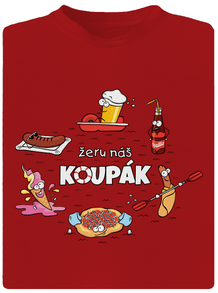 Český koupák pánské sportovní tričko Red Mal