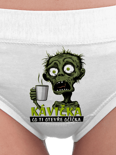 Zombie kávička dámské kalhotky White