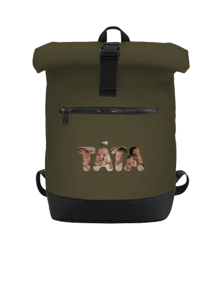 Nápis táta z vlastních fotek batoh Military Green