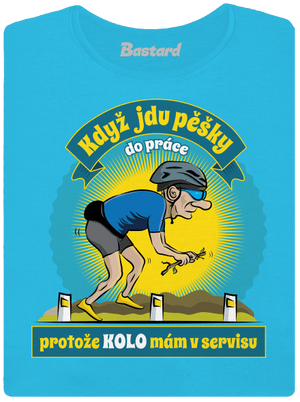 Závislost na kole dámské tričko s lemem Blue Atol