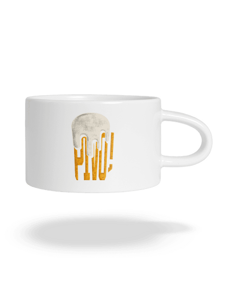 Nápis Pivo hrnek makronka White
