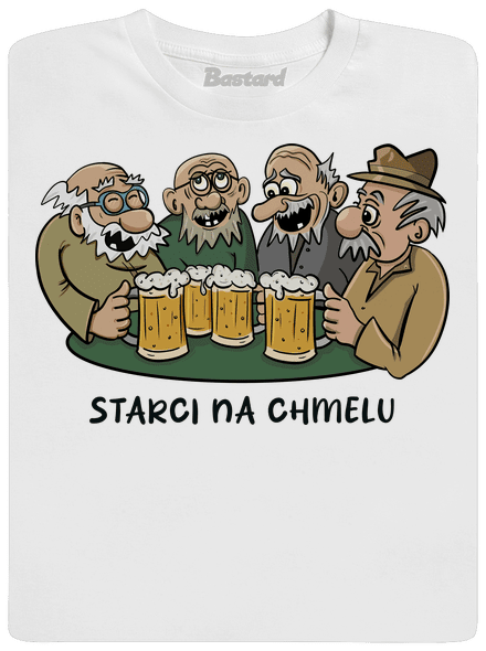 Starci na chmelu pánské dlouhý rukáv White
