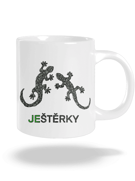 Ještěrky velký hrnek White