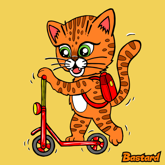 Kočka na koloběžce