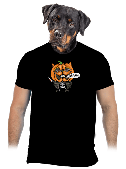 Halloweenská kočička pánské tričko Black