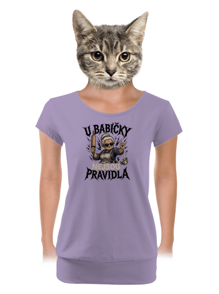 U babičky dámské tričko s lemem Lavender