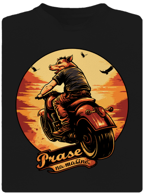 Prase na mašině dětské sportovní tričko Black