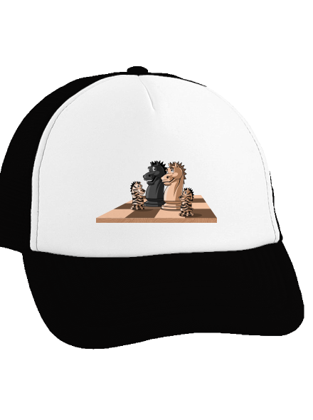 Šachová rodina kšiltovka truckerka Black cap