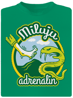 Miluju adrenalin dětské sportovní tričko Kelly Green Mal