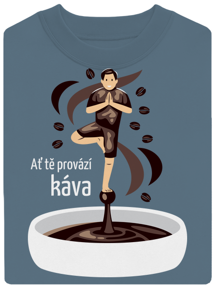Káva provází unisex mikina bez kapuce Nordic Blue