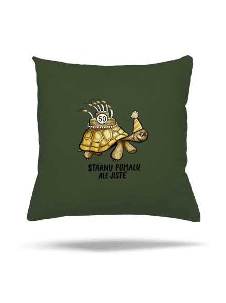Stárnu pomalu polštář Olive Green