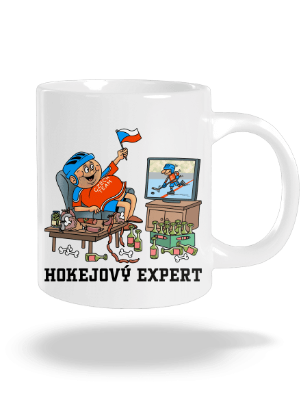 Hokejový expert velký hrnek White