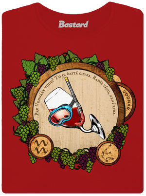 Vinný horoskop: Vodnář dámské tričko s lemem Red Mal