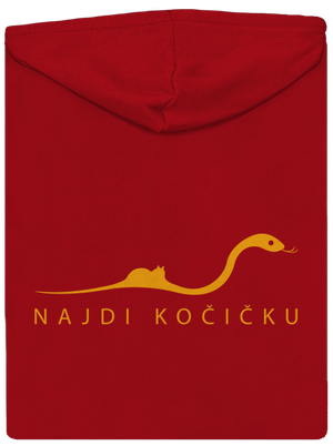 Najdi kočičku pánská mikina na zip Red