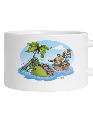 Ostrov železnice hrnek makronka White