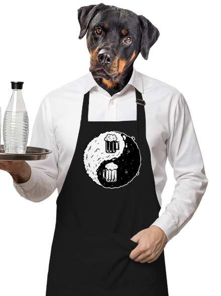 Jin Jang pivo zástěra Black