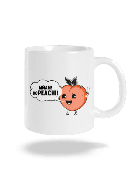 Mňam do peachi klasický hrnek White