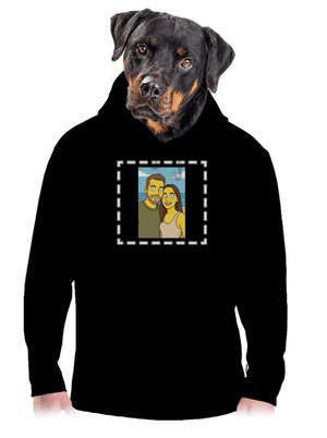 Simpsonovi z vlastní fotky pánská mikina klokanka Black