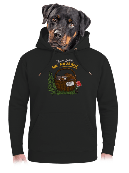 Na houbách unisex mikina premium Dark Black