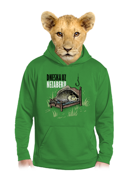Dneska už nezaberu dětská mikina klokanka Kelly Green AWD