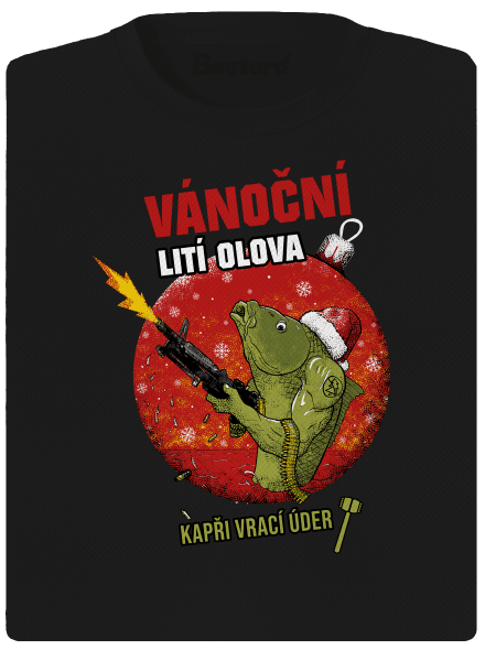 Vánoční lití olova dámské sportovní tričko Black
