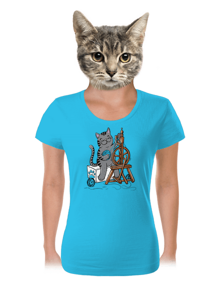 Kočka přede dámské tričko Blue Atol