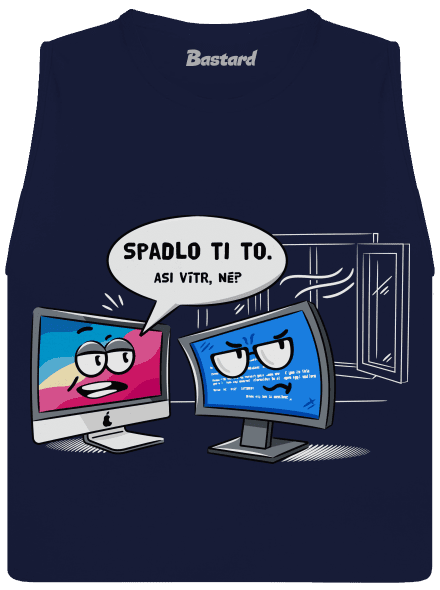 Mac vs. Windows dámské tílko volné Navy
