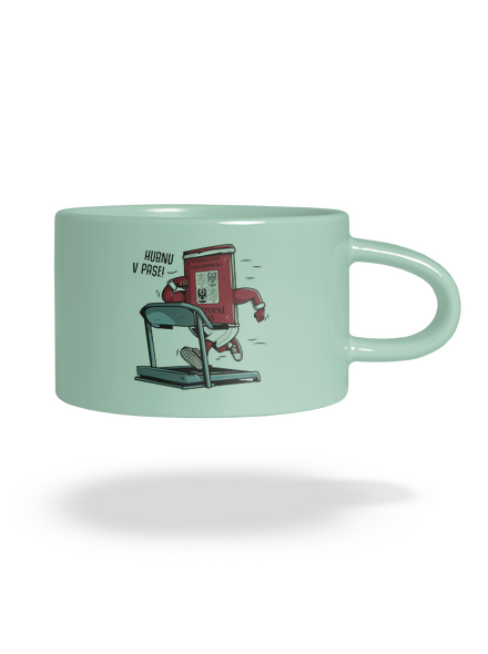 Hubnu v pase hrnek makronka Mint Macaron