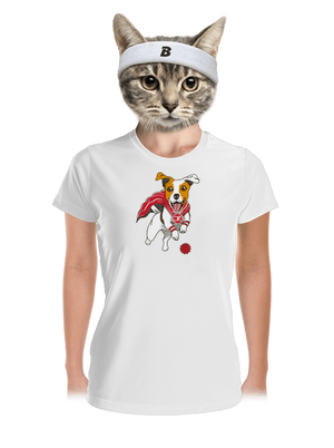 Jack Russell dámské sportovní tričko White