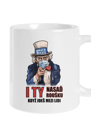 Nasaď roušku klasický hrnek White