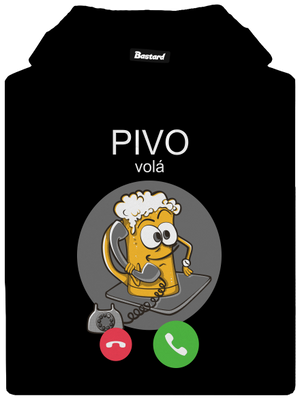 Pivo volá pánská mikina klokanka Black