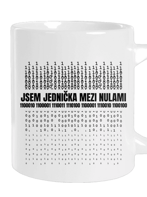 Jednička mezi nulami velký hrnek White