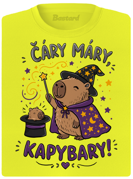 Čáry máry kapybary dámské sportovní tričko Neon Yellow