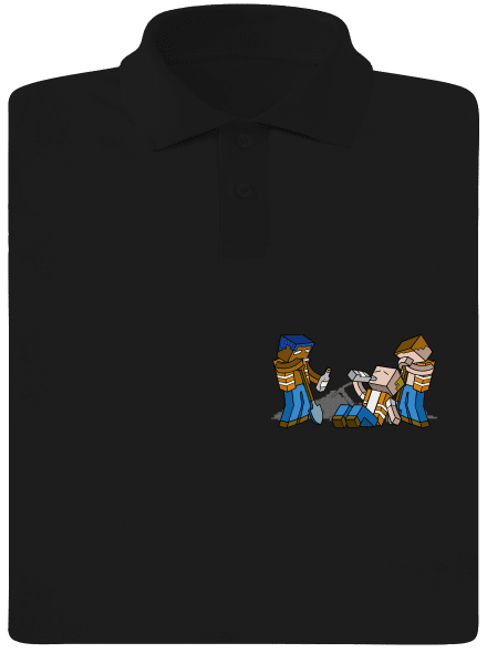 Real Minecraft pánská polokošile Black