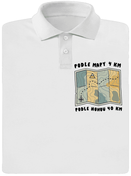 Podle mapy 4 km pánská polokošile White
