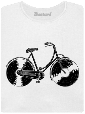 Gramofonové kolo dámské tričko s lemem White