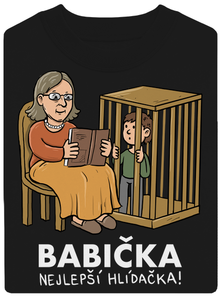 Babička hlídačka unisex mikina bez kapuce Black