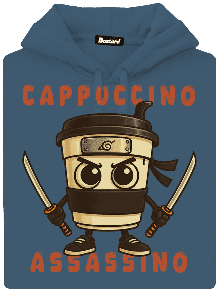Cappuccino Assassino – Italian Brainrot dámská mikina klokanka Denim