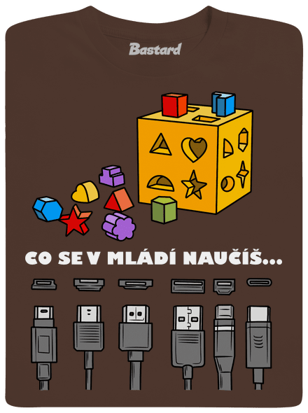 Co se v mládí naučíš pánské tričko Brown