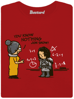 You Know Nothing dámské tričko s lemem Red Mal