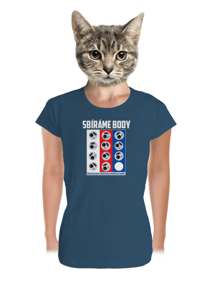 Sbíráme body - hokej dámské tričko premium Petrol Blue