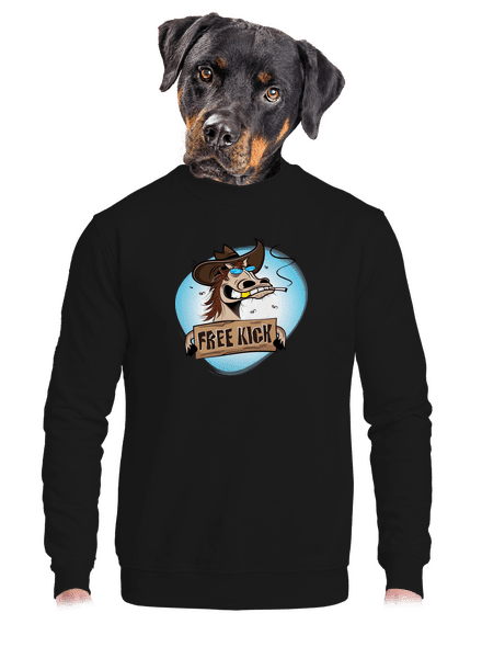 Free kick unisex mikina bez kapuce Black