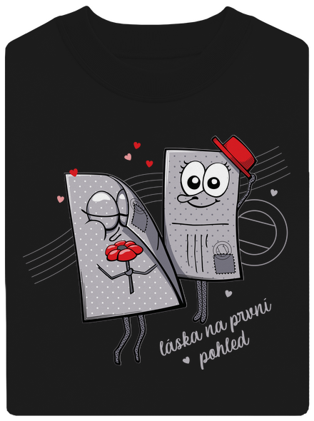 Láska na první pohled unisex mikina bez kapuce Black