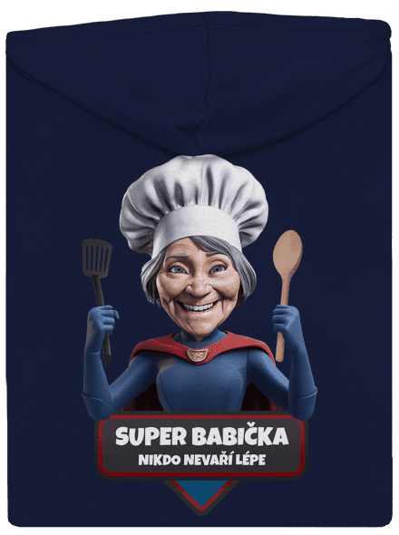 Super babička pánská mikina na zip Navy