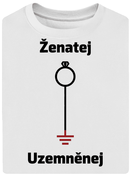 Ženatej a uzemněnej unisex tričko oversized White