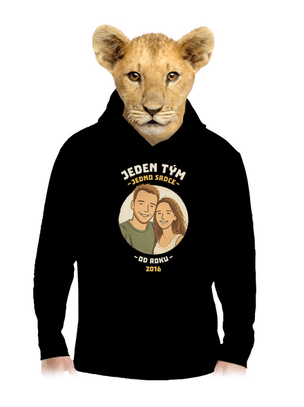 Jeden tým z vlastní fotky dětská mikina klokanka Black