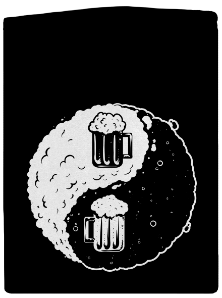 Jin Jang pivo pánská mikina na zip Black